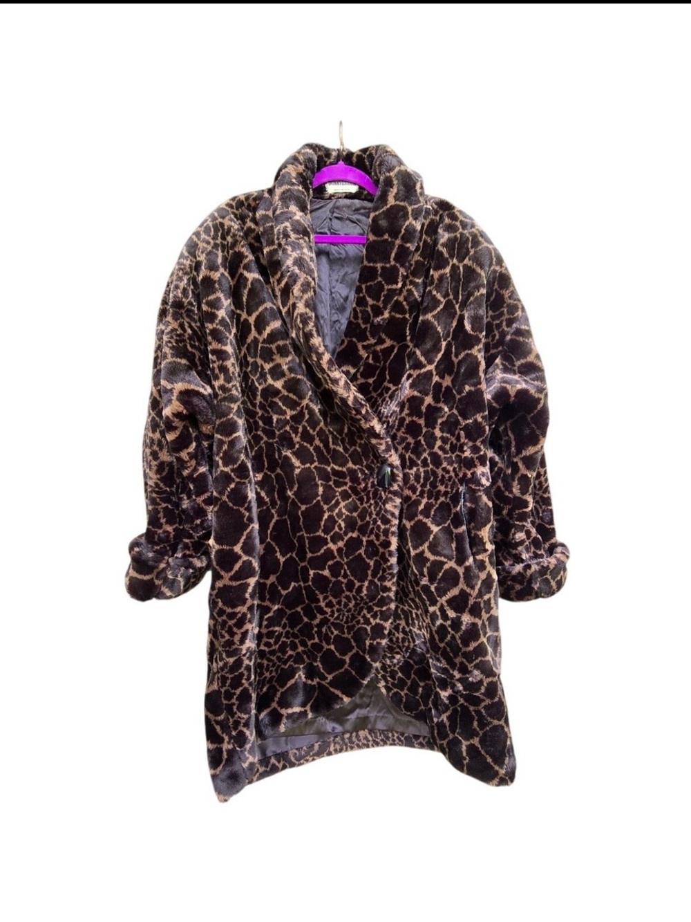 Vintage 1960ās Faux fur coat Giraffe print by DonnyBrook